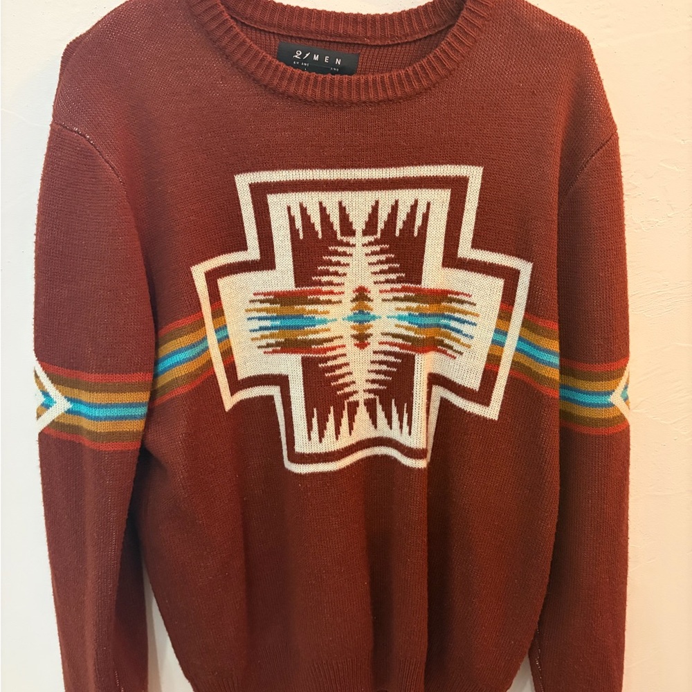 Men's Brown Patterned Sweater